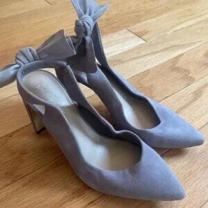 grey suede heels